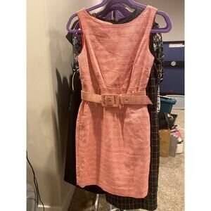 NWT Banana Republic Red Tweed Sleeveless Belted Dress